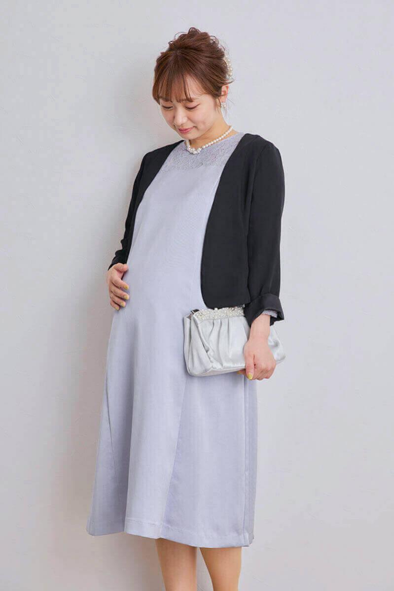 ブルーのマットサテンAラインドレス