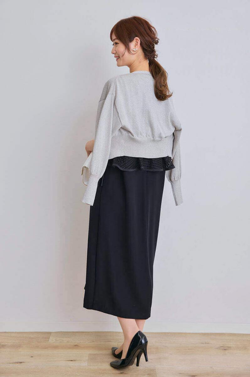 ブラックのレースビスチェセットドレス