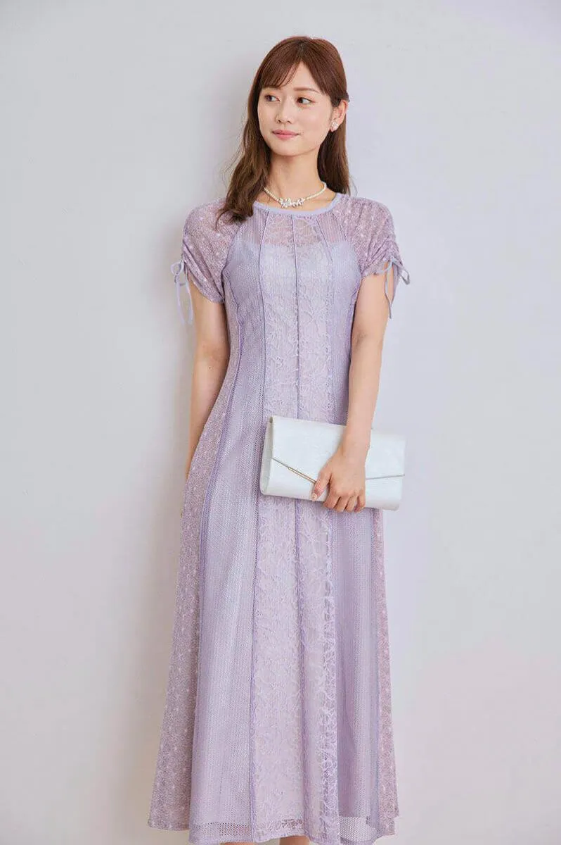 ラベンダーのレース切替ナロードレス