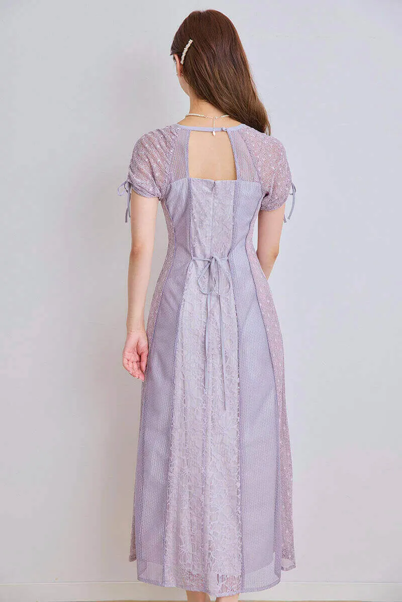ラベンダーのレース切替ナロードレス