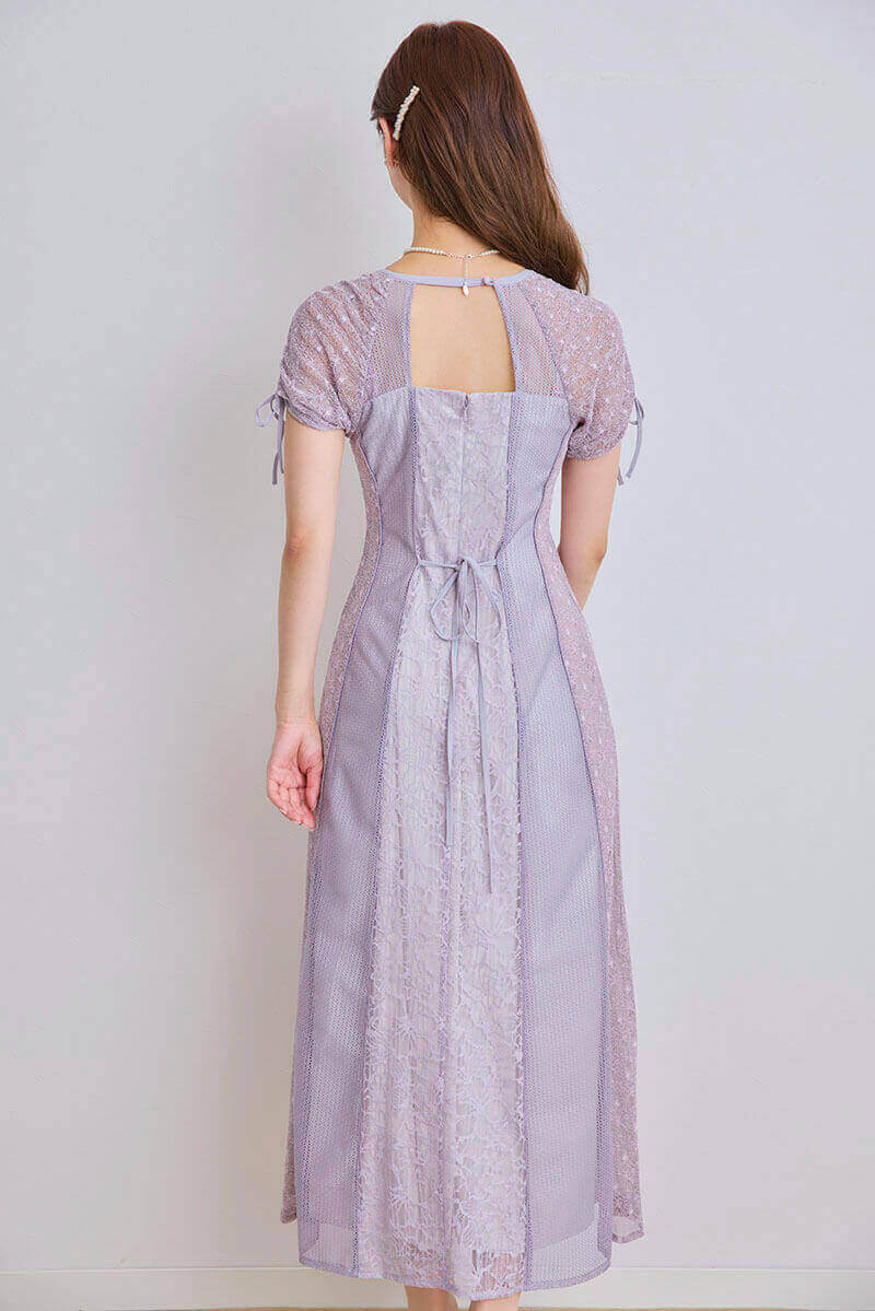 ラベンダーのレース切替ナロードレス