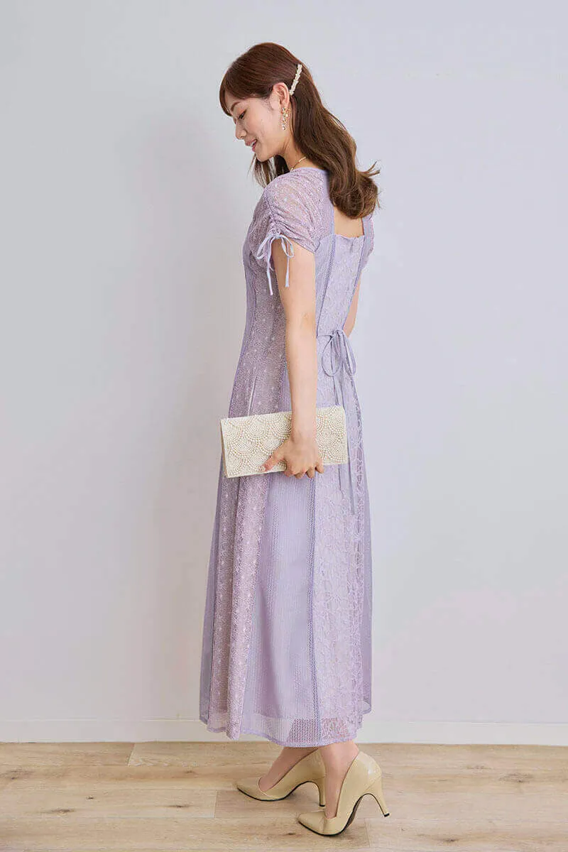 ラベンダーのレース切替ナロードレス