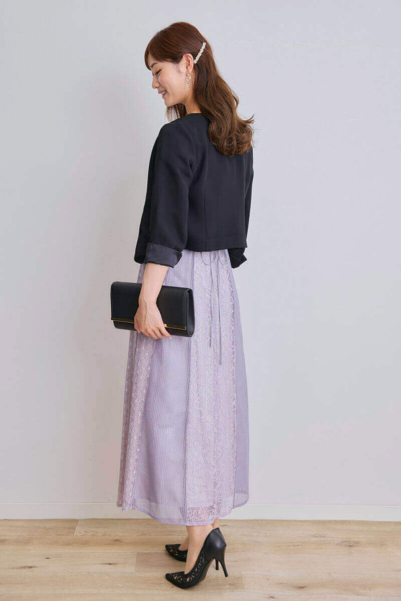 ラベンダーのレース切替ナロードレス