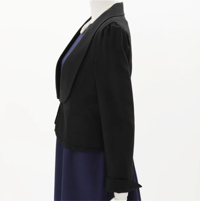 ブラックのジャケット風長袖ボレロ