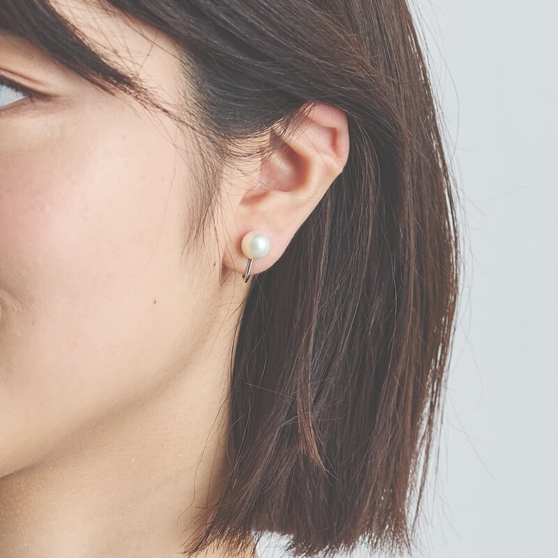 1粒パールイヤリング(8mm)