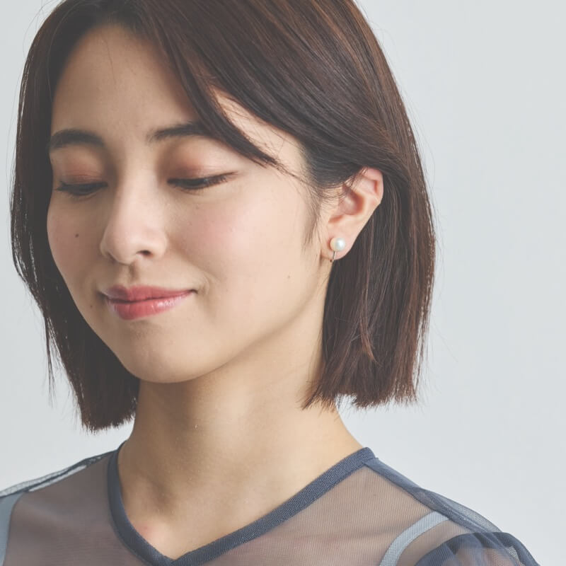 1粒パールイヤリング(8mm)