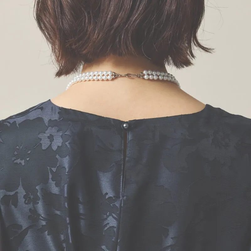 2連パールのミディアムネックレス