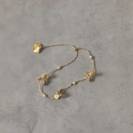 ゴールドメタルフラワーブレスレット
