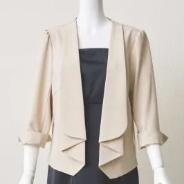 ベージュのショールカラージャケット(LL)