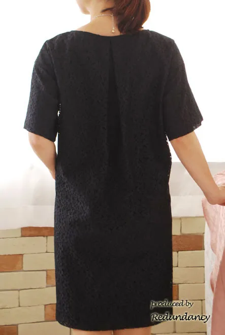 ネイビーの総レースAラインドレス