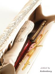 ブラックのサテン×シフォンフリルドレスコーディネートセット