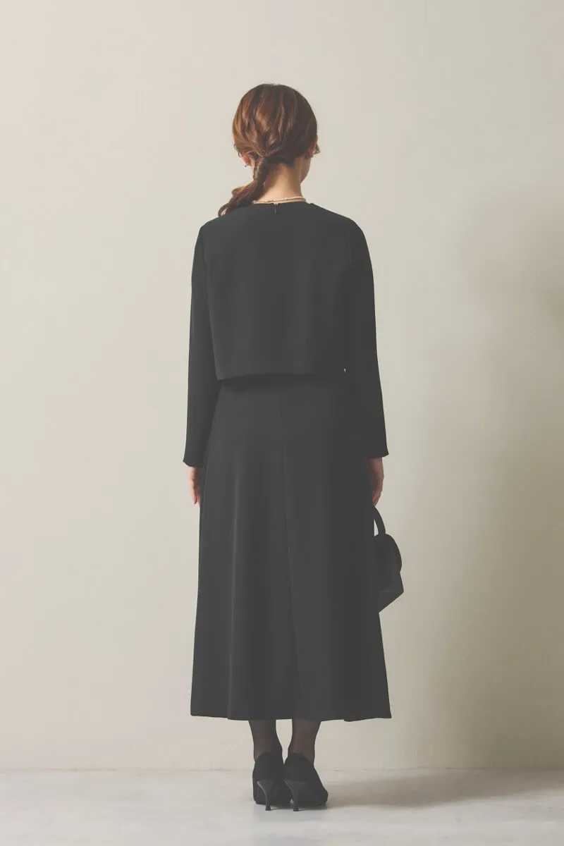 ブラックのフリル付きボレロセレモニースーツセット