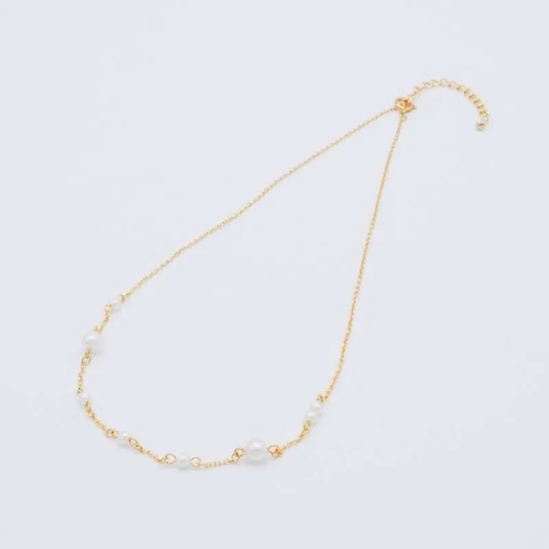 サージカルステンレスのミニパールネックレス