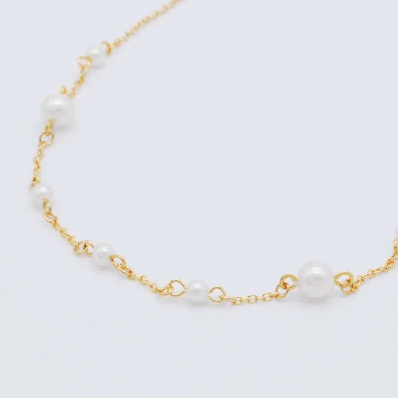 サージカルステンレスのミニパールネックレス