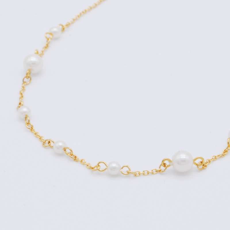 サージカルステンレスのミニパールネックレス