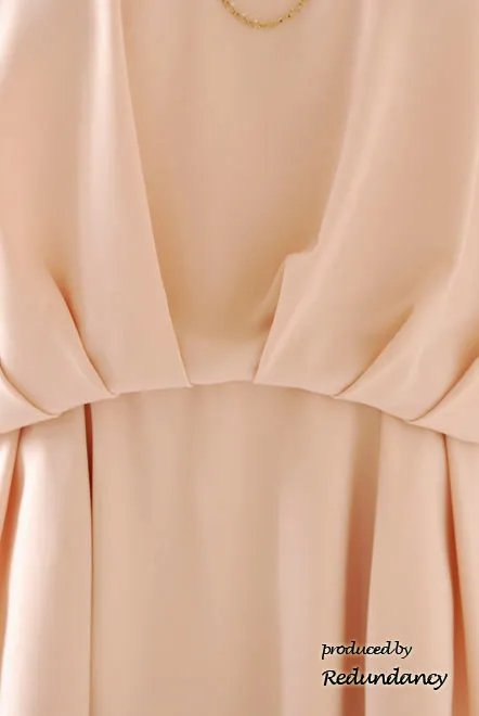 ピンクのウエストギャザータイトスカートワンピース