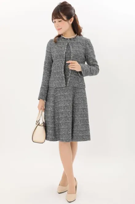 ネイビーのフリンジ付きセレモニースーツセット