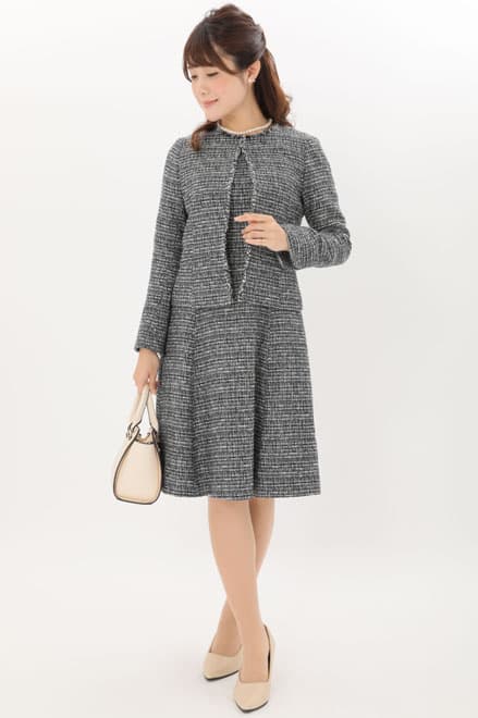 ネイビーのフリンジ付きセレモニースーツセット