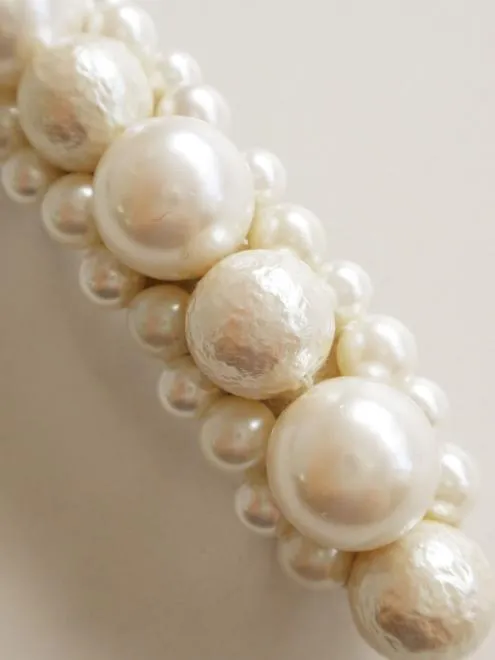 コットンパールのバレッタ