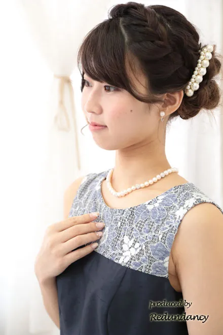 コットンパールのバレッタ