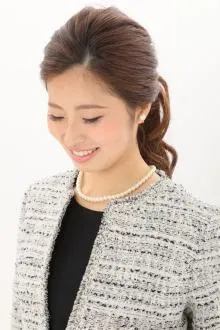 白のツイードジャケット(ベージュ×ブラック)