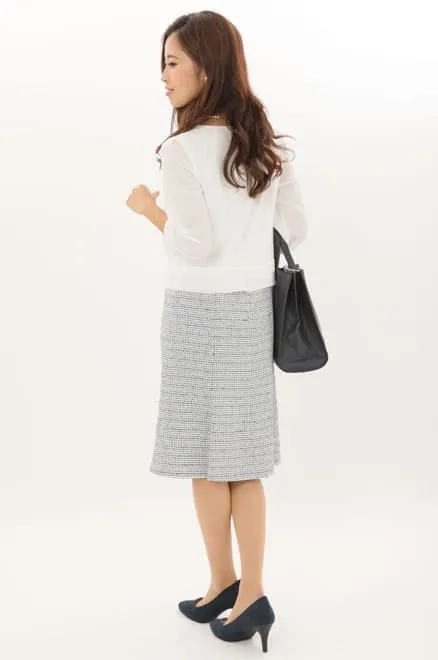 ホワイト×ライトブルーのシフォントップスセレモニースーツセット