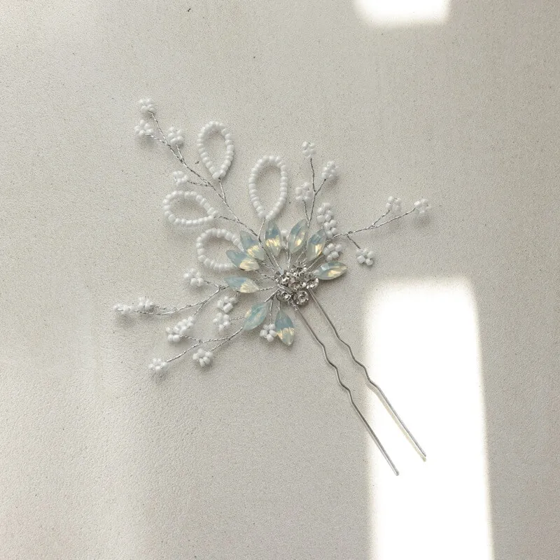 フラワーのヘアかんざし(シルバー)