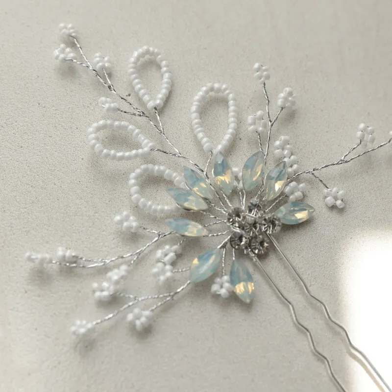 フラワーのヘアかんざし(シルバー)