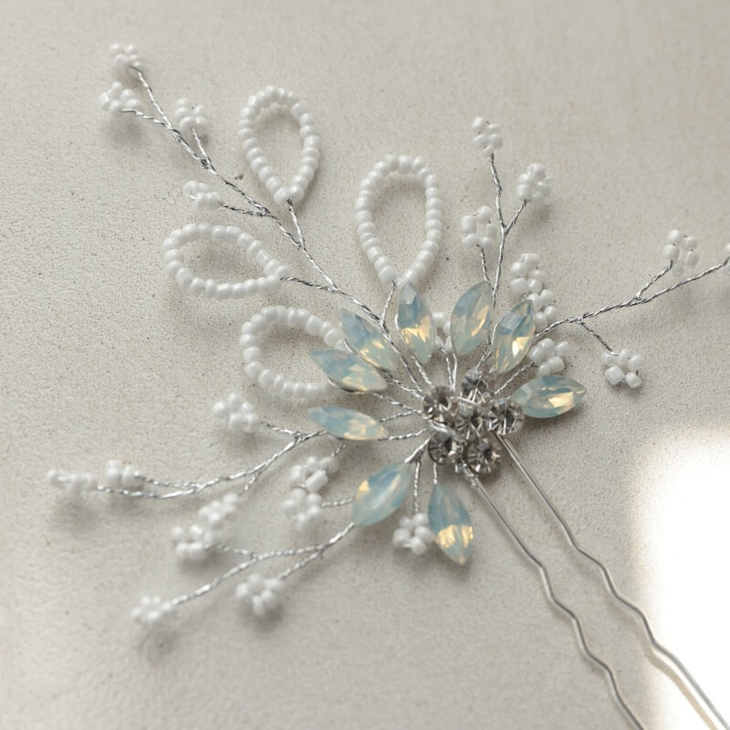 フラワーのヘアかんざし(シルバー)