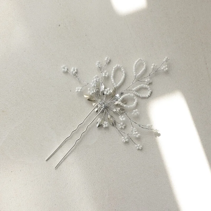 フラワーのヘアかんざし(シルバー)