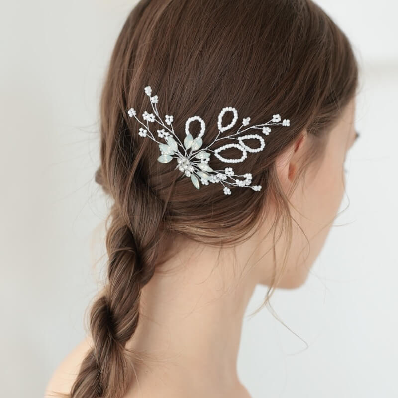 フラワーのヘアかんざし(シルバー)