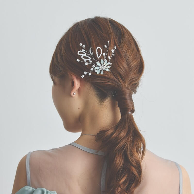 フラワーのヘアかんざし(シルバー)