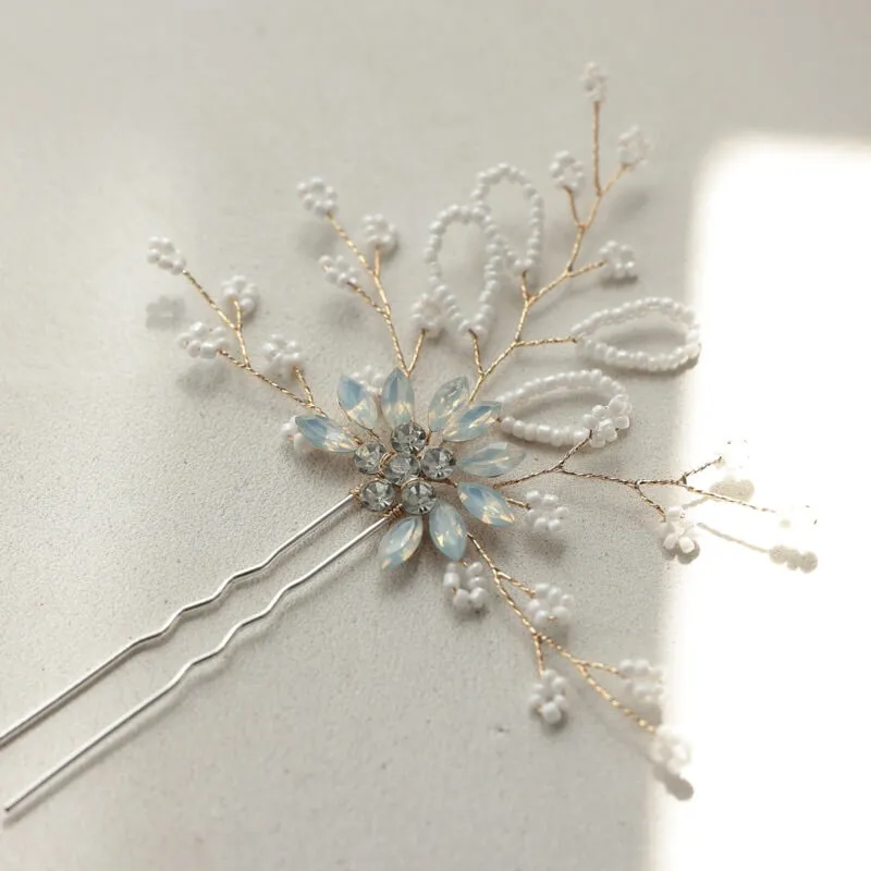 フラワーのヘアかんざし(ゴールド)