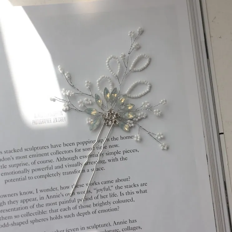 フラワーのヘアかんざし(シルバー)