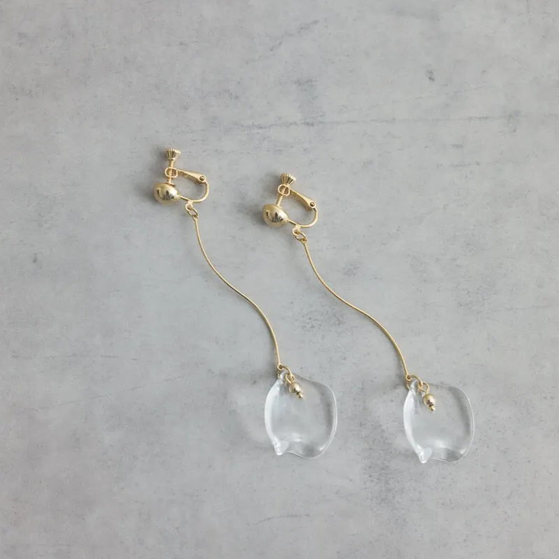 クリアフラワーイヤリング