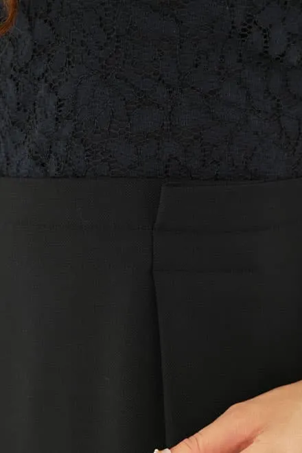 ネイビーのレース七分袖セレモニースーツセット