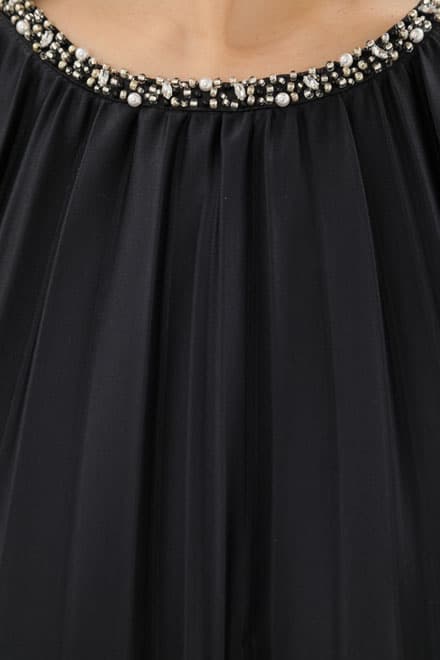 ネイビーのノースリーブプリーツセレモニースーツセット