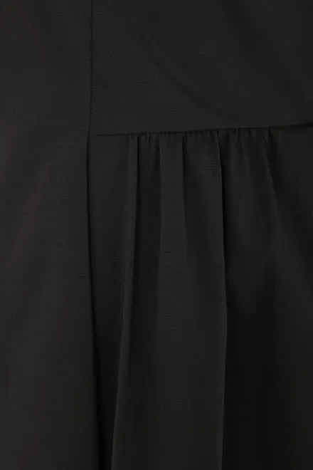 ブラックの半袖ノーカラーツイードセレモニースーツセット