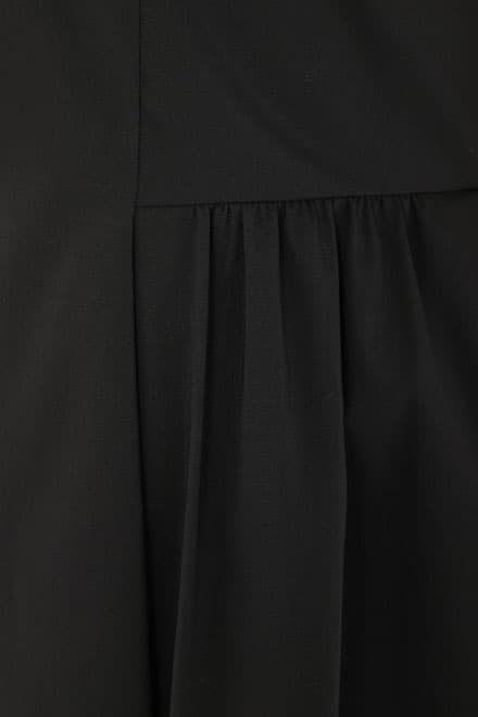 ブラックの半袖ノーカラーツイードセレモニースーツセット