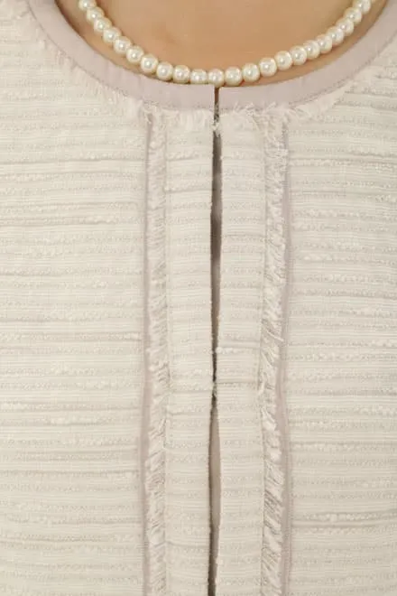 ベージュのツイード風プリーツセレモニースーツセット