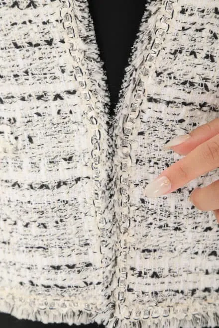 ブラックの七分袖インバーテッドタックセレモニースーツセット