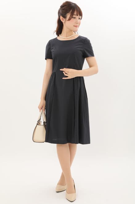 ネイビーのツイードリボン×ラメセレモニースーツセット