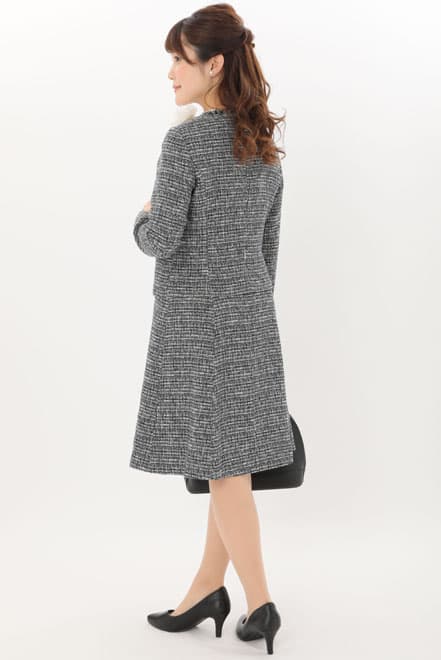 ネイビーのフリンジ付きセレモニースーツセット