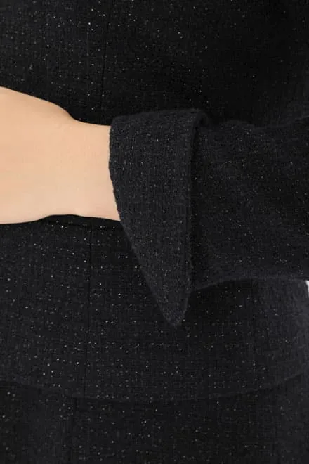 ネイビー×ラメ入りツイードのAラインセレモニースーツセット