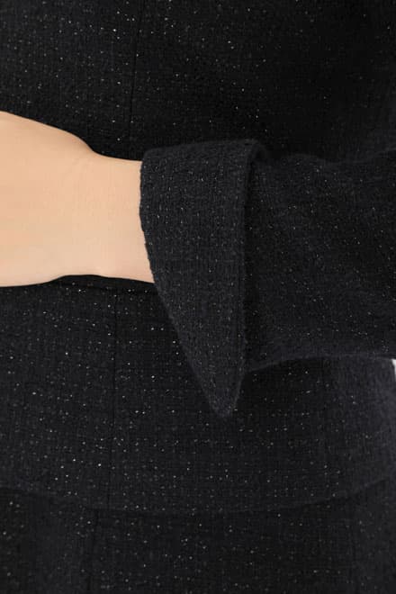 ネイビー×ラメ入りツイードのAラインセレモニースーツセット