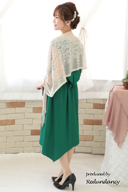 ゴールドとグリーンのバロックパールコーム