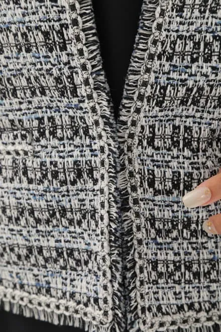 ブラックの七分袖インバーテッドタックセレモニースーツセット