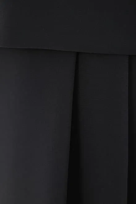 ブラックの七分袖インバーテッドタックセレモニースーツセット