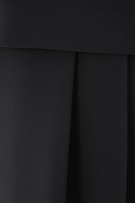 ブラックの七分袖インバーテッドタックセレモニースーツセット