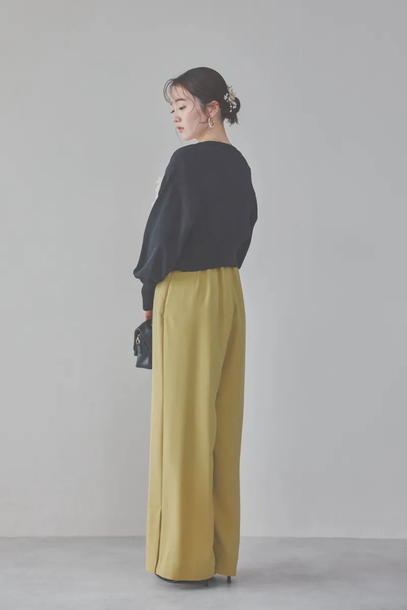 イエローチュールフリルオールインワンドレス